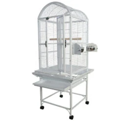 Dome Top Bird Cage - White (18"x18"x51") -Bird Supply Store dome top bird cage white 18 x18 x51 86