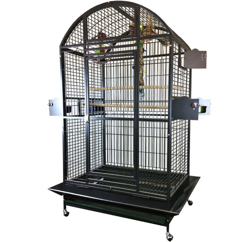 Dome Top Bird Cage With 1" Bar Spacing - White (40"x30"x75") 3 Dome Top Bird Cage With 1" Bar Spacing - White (40"x30"x75")