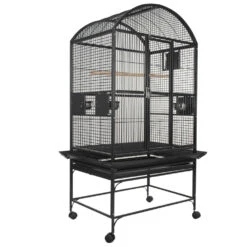 Dome Top Bird Cage With 3/4" Bar Spacing - Black (32"x23"x63")