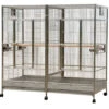 Double Macaw Bird Cage With Divider - Platinum (80"x40"x74") -Bird Supply Store double macaw bird cage with divider platinum 80 x40 x74 50