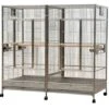 Double Macaw Bird Cage With Divider - Stainless Steel (80"x40"x74")