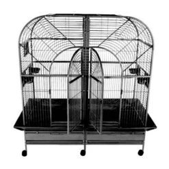 Double Macaw Bird Cage With Removable Divider - Black (64"x32"x74")