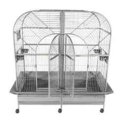 Double Macaw Bird Cage With Removable Divider - Platinum (64"x32"x74")
