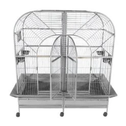 Double Macaw Bird Cage With Removable Divider - Stainless Steel (64"x32"x74")