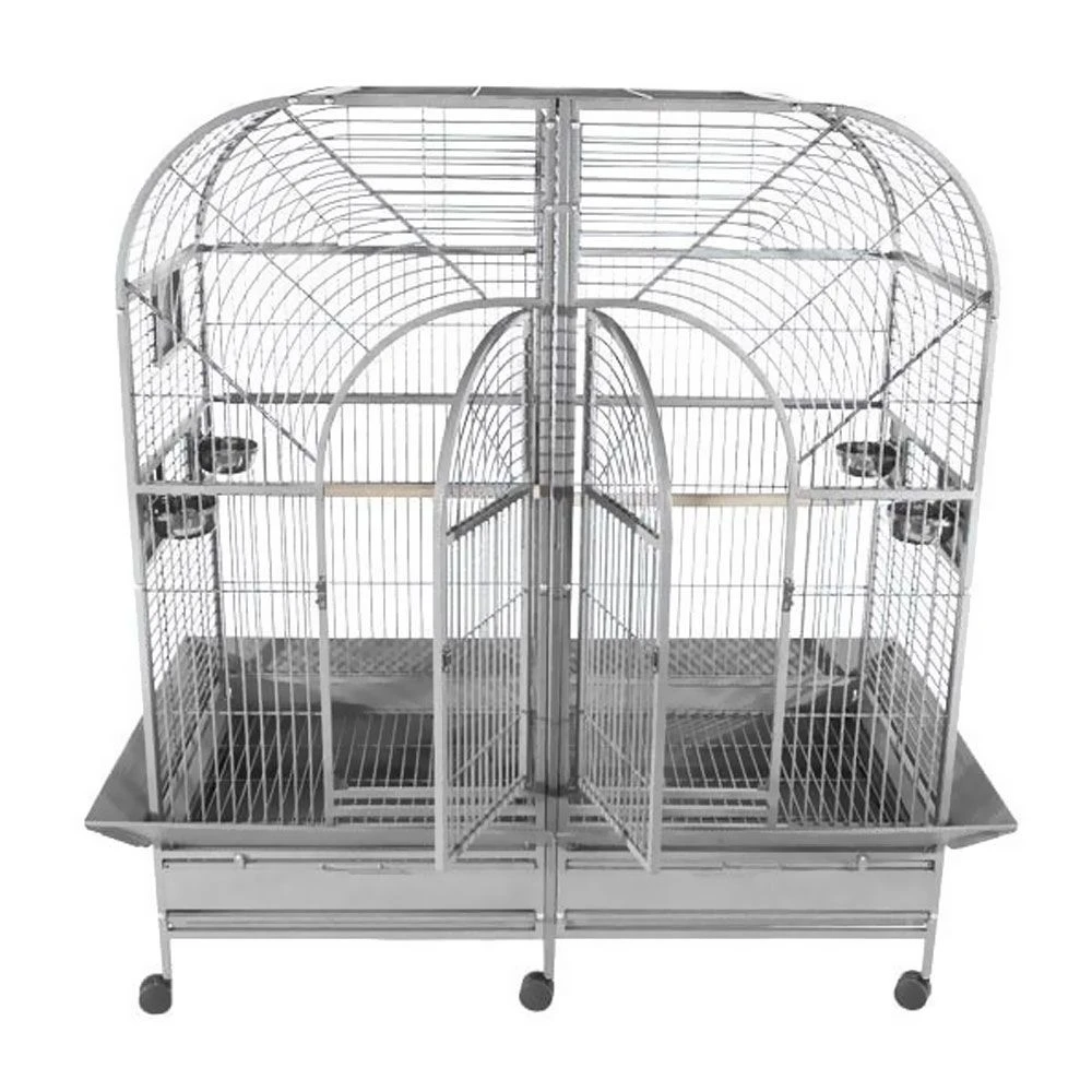 Double Macaw Bird Cage With Removable Divider - Stainless Steel (64"x32"x74") 3 Double Macaw Bird Cage With Removable Divider - Stainless Steel (64"x32"x74")