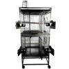 Double Stack Bird Cage With Play Top - Black (24"x22"x64") -Bird Supply Store double stack bird cage with play top black 24 x22 x64 50
