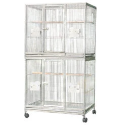 Double Stack Breeder Bird Cage - Stainless Steel (40"x30"x73")