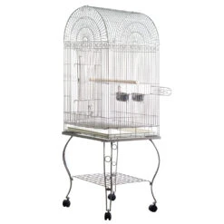 Economy Dome Top Bird Cage - Platinum (20"x20"x68") -Bird Supply Store economy dome top bird cage platinum 20 x20 x68 87