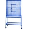 Flight Cage & Stand - Blue (32"x21"x63") -Bird Supply Store flight cage stand blue 32 x21 x63 64