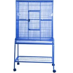Flight Cage & Stand - Blue (32"x21"x63")