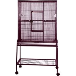Flight Cage & Stand - Burgundy (32"x21"x63")