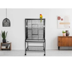 Flight Cage & Stand - Burgundy (32"x21"x63") -Bird Supply Store flight cage stand burgundy 32 x21 x63 73