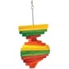 Happy Beaks Toy - Colored Wooden Blocks Spiral -Bird Supply Store happy beaks toy colored wooden blocks spiral 57