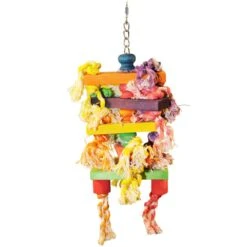 Happy Beaks Toy - Hanging Wooden Rectangles With Rope