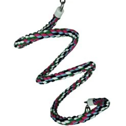 Happy Beaks Toy - Rainbow Cotton Rope Boing With Bell (Medium)