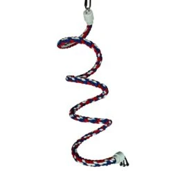 Happy Beaks Toy - Rainbow Cotton Rope Boing With Bell (Small)