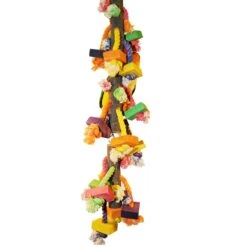 Happy Beaks Toy - Real Wood With Hanging Blocks On Rope (Large)