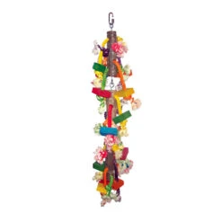 Happy Beaks Toy - Real Wood With Hanging Blocks On Rope (Large) -Bird Supply Store happy beaks toy real wood with hanging blocks on rope large 96