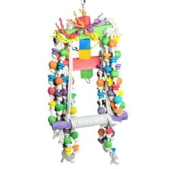 Happy Beaks Toy - Rope Swing With Rope Knots & Wood (Large)