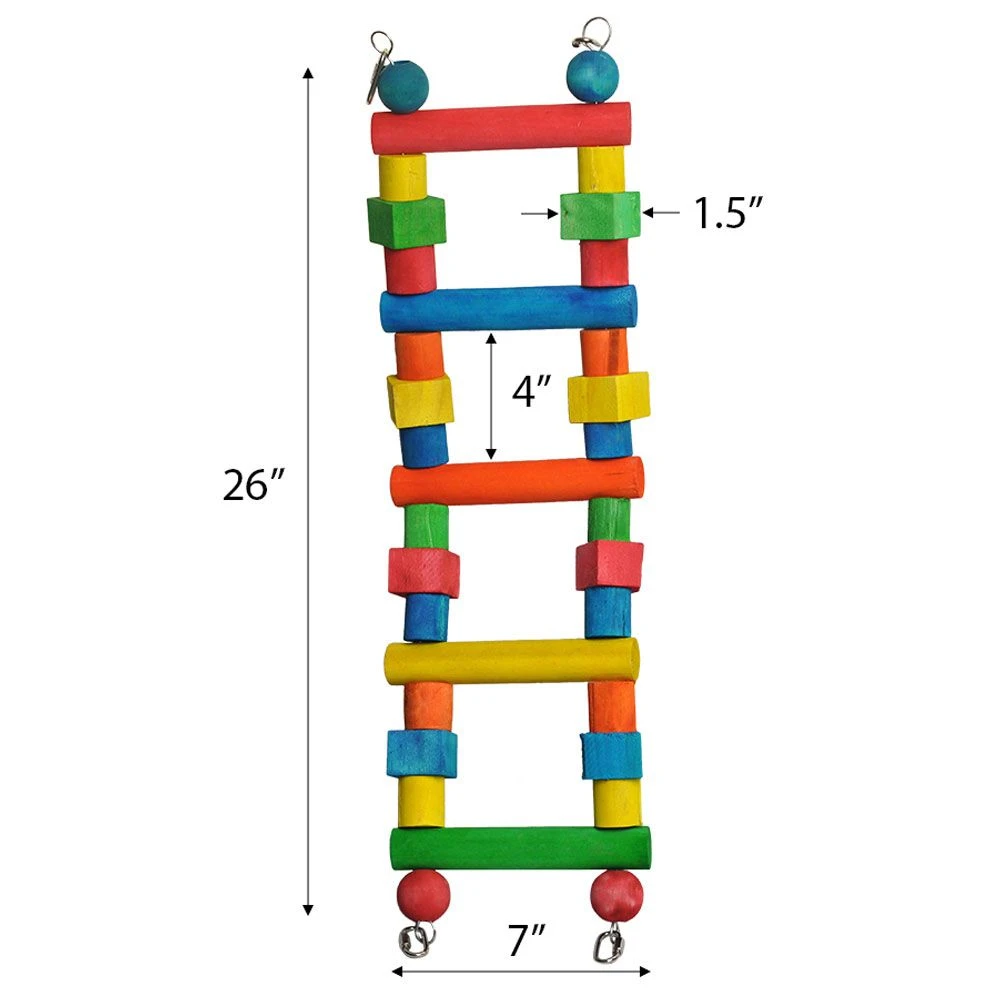 Happy Beaks Toy - Wood Block Ladder (Small) 4 Happy Beaks Toy - Wood Block Ladder (Small) - Image 2