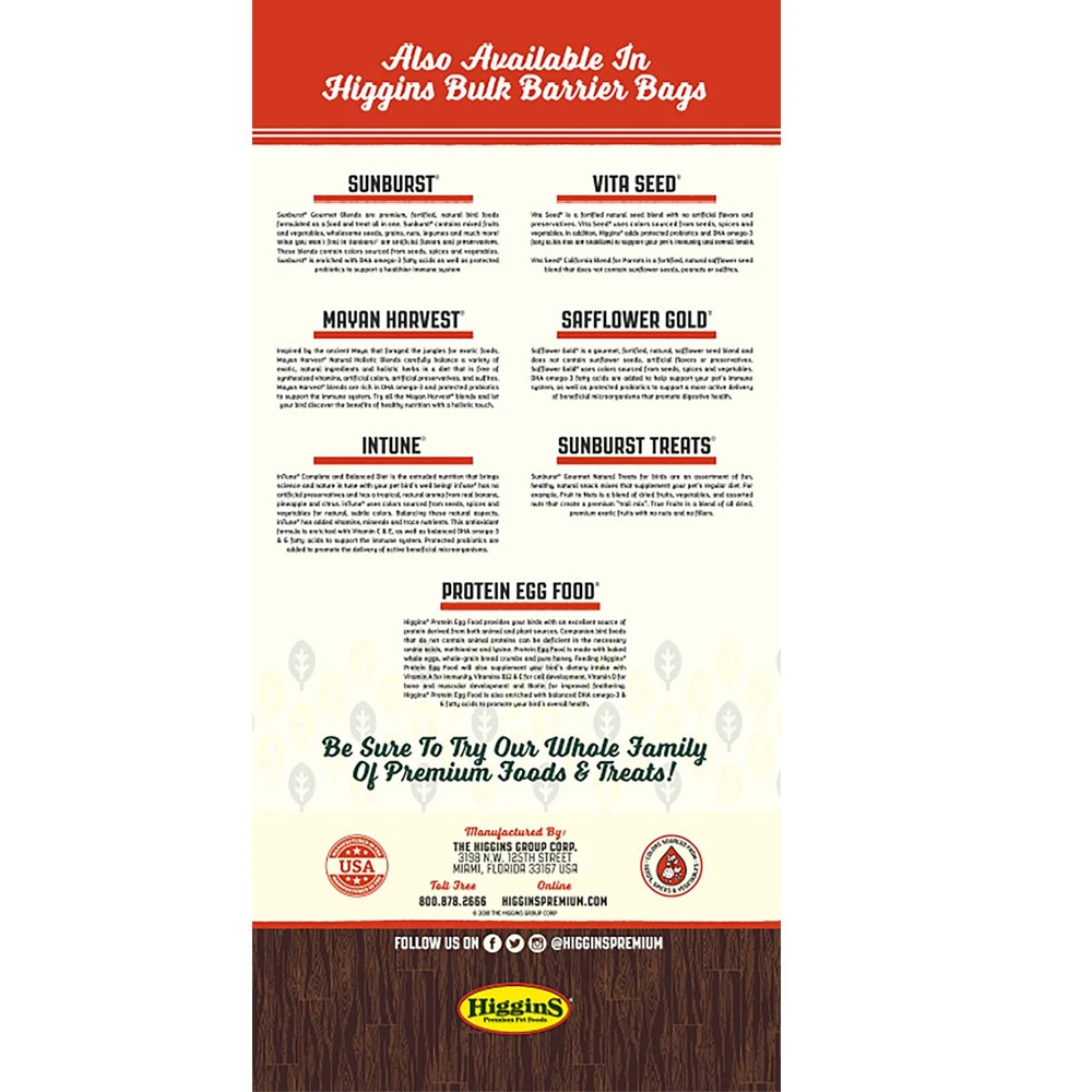 Higgins InTune Harmony Conure & Cockatiel Bird Food, 2-lb Bag 5 Higgins InTune Harmony Conure & Cockatiel Bird Food, 2-lb Bag - Image 3