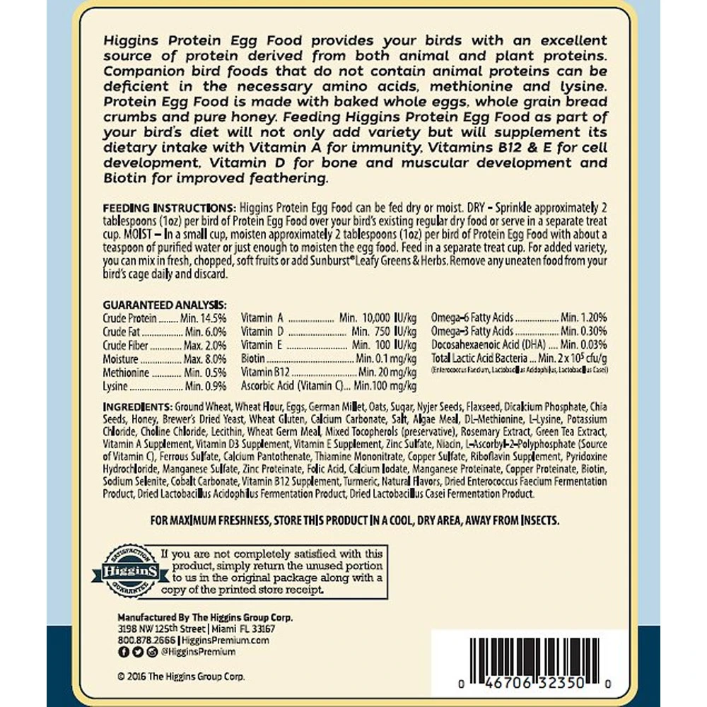 Higgins Protein Egg Bird Food, 5-oz 7 Higgins Protein Egg Bird Food, 5-oz - Image 5
