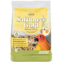 Higgins Safflower Gold Natural Mix Conure & Cockatiel Food, 20-lb Bag