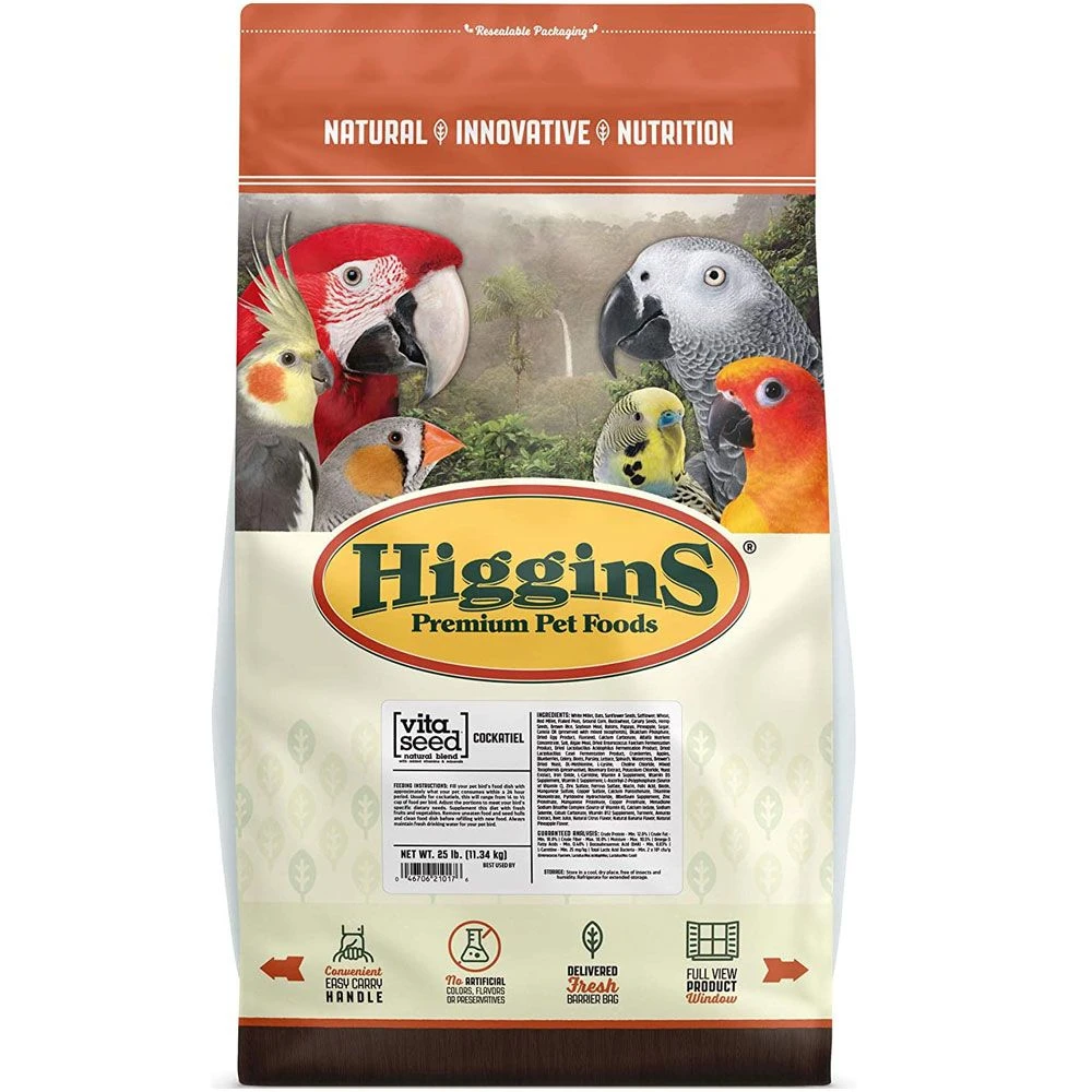 Higgins Sunburst Gourmet Blend Cockatiel Food, 25-lb Bag 3 Higgins Sunburst Gourmet Blend Cockatiel Food, 25-lb Bag