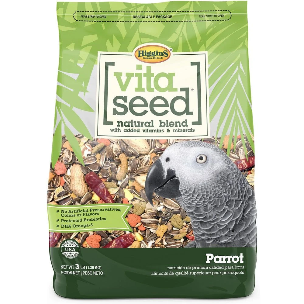 Higgins Vita Seed Parrot Food, 3-lb Bag 3 Higgins Vita Seed Parrot Food, 3-lb Bag