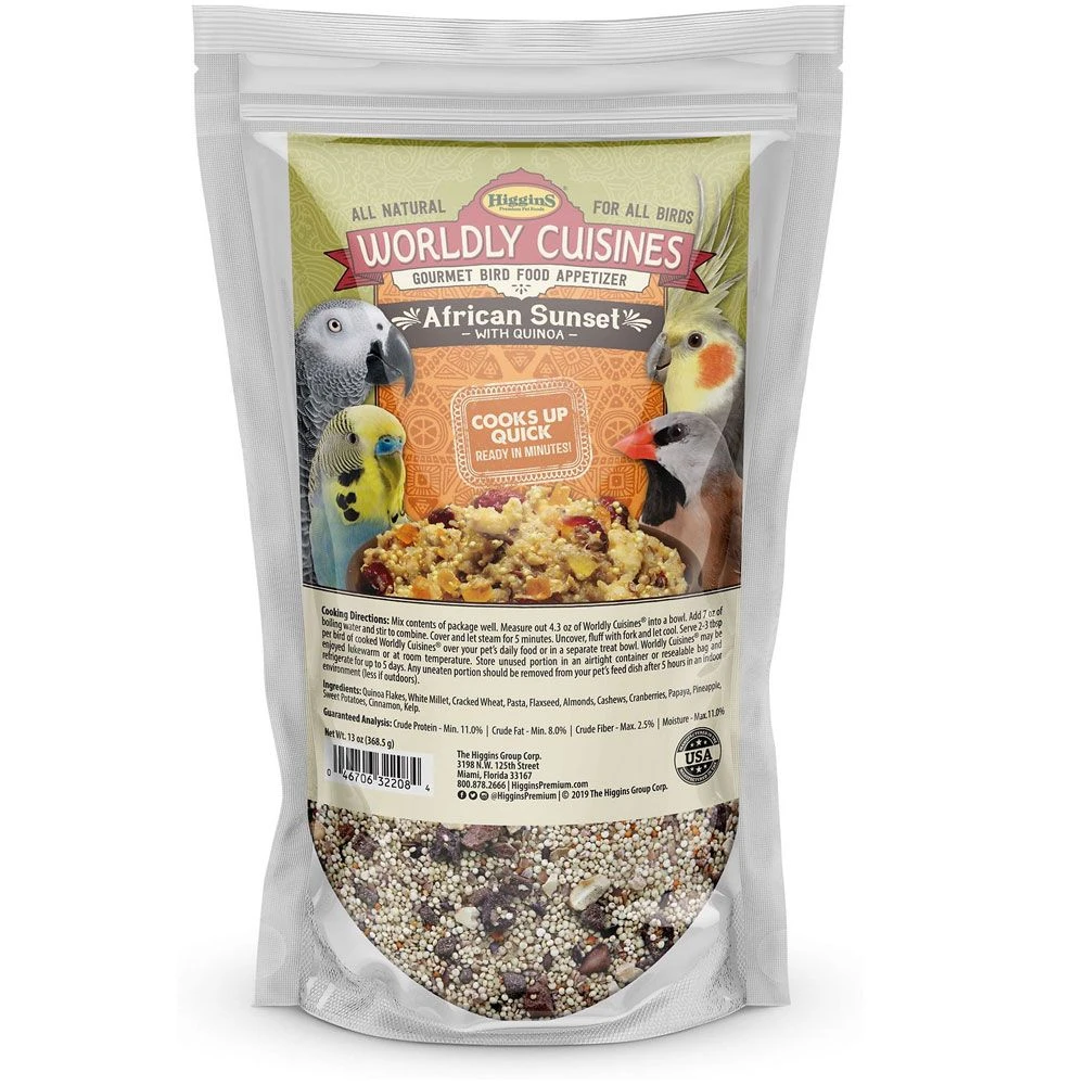 Higgins Worldly Cuisines African Sunset Bird Treats, 13-oz Bag 3 Higgins Worldly Cuisines African Sunset Bird Treats, 13-oz Bag