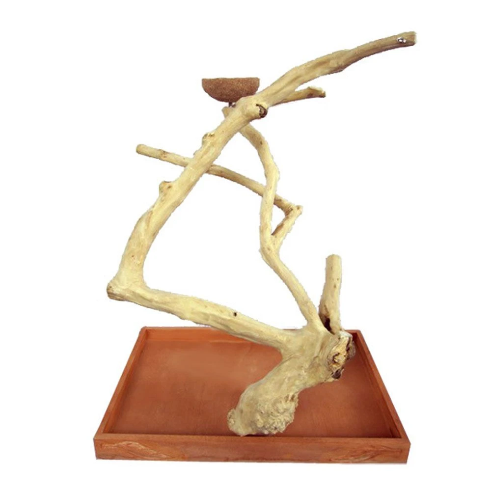 Java Wood Table Top Play Stand (22"x14"x22") 3 Java Wood Table Top Play Stand (22"x14"x22")