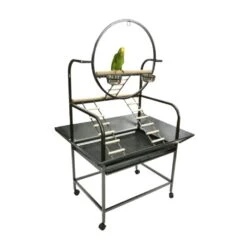 Multi Level Playstand With Ladders - Black (32"x21"x64")