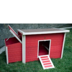 New Age Pet Fontana Chicken Barn In Red Red/Maple (29.40" L X 52.40" W X 29.10" H) -Bird Supply Store new age pet fontana chicken barn in red red maple 29 40 l x 52 40 w x 29 10 h 80