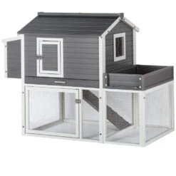 New Age Pet Garden Coop Gray/Antique White (31.70" L X 60.20" W X 43.30" H) -Bird Supply Store new age pet garden coop gray antique white 31 70 l x 60 20 w x 43 30 h 105