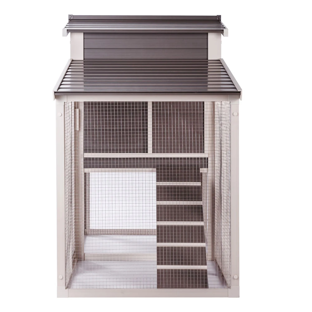 New Age Pet Hampton Chicken Barn With Pen Gray/Antique White (29.90" L X 74.80" W X 46.50" H) 7 New Age Pet Hampton Chicken Barn With Pen Gray/Antique White (29.90" L X 74.80" W X 46.50" H) - Image 5