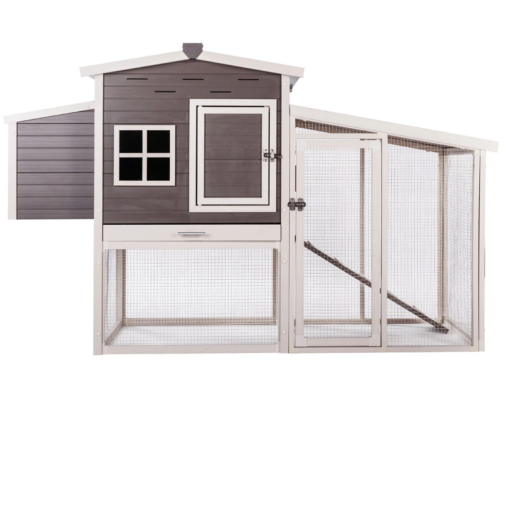 New Age Pet Hampton Chicken Barn With Pen Gray/Antique White (29.90" L X 74.80" W X 46.50" H) 3 New Age Pet Hampton Chicken Barn With Pen Gray/Antique White (29.90" L X 74.80" W X 46.50" H)