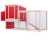 New Age Pet Sonoma Chicken Coop With Pen Red/Maple (29" L X 81.60" W X 41.70" H) -Bird Supply Store new age pet sonoma chicken coop with pen red maple 29 l x 81 60 w x 41 70 h 94