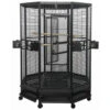 Octagon Parrot Cage 1" Bar Spacing - Black (52"x52"x74") -Bird Supply Store octagon parrot cage 1 bar spacing black 52 x52 x74 50