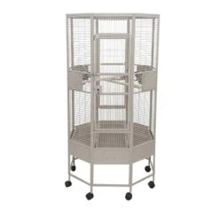 Octagon Parrot Cage - Black (36"x36"x67")