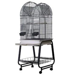 Opening Dome Top Bird Cage - Black (22"x17"x58") -Bird Supply Store opening dome top bird cage black 22 x17 x58 86