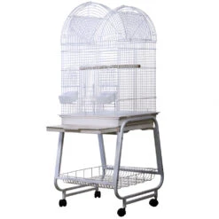 Opening Dome Top Bird Cage - White (22"x17"x58") -Bird Supply Store opening dome top bird cage white 22 x17 x58 80