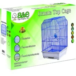 Ornate Top Cage In Color Retail Box - White (14"x11"x17")