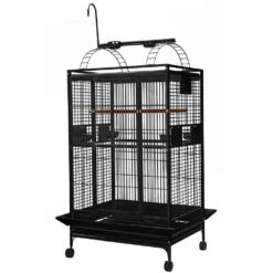 Play Top Bird Cage With 1" Bar Spacing - Black (36"x28"x66")