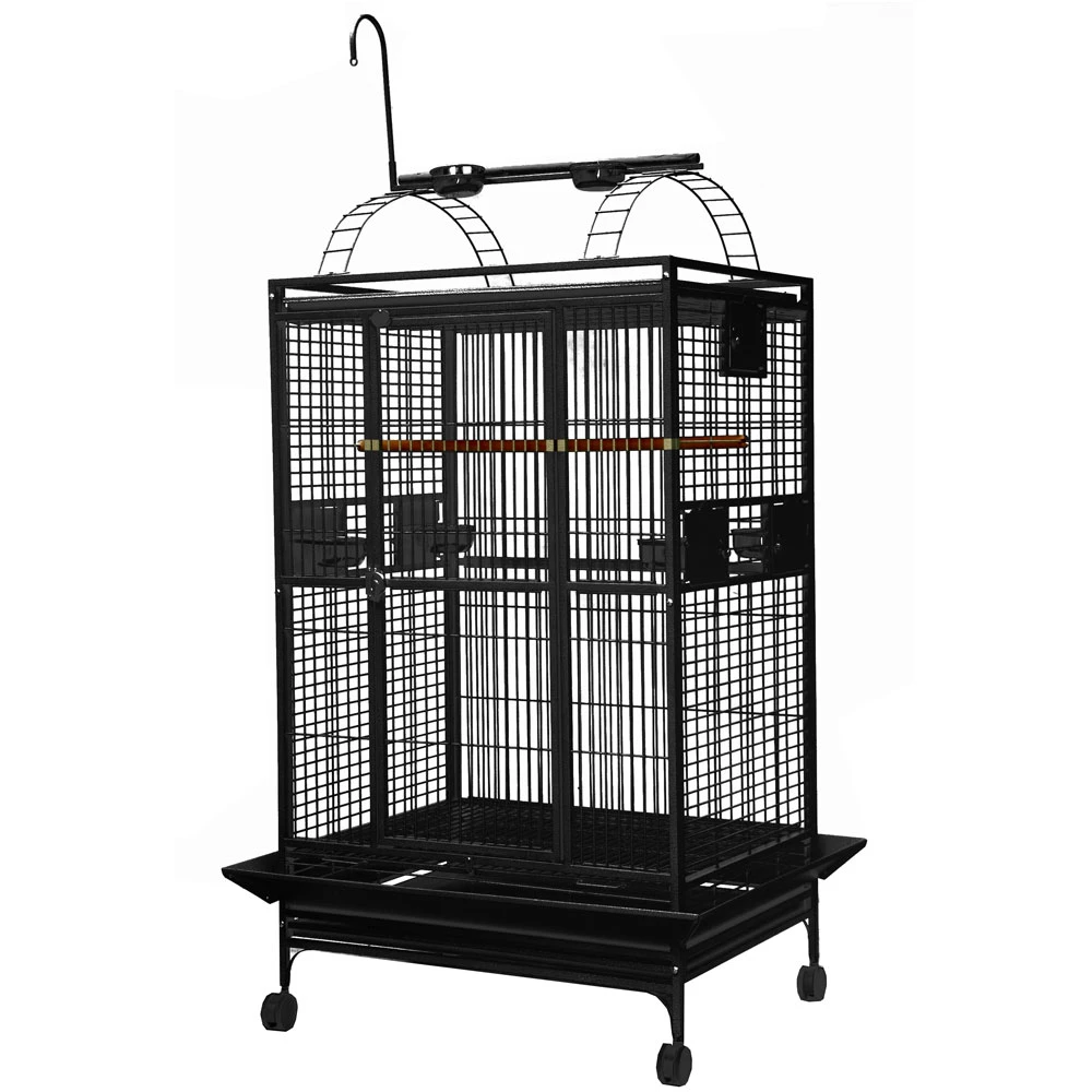 Play Top Bird Cage With 1" Bar Spacing - Black (36"x28"x66") 3 Play Top Bird Cage With 1" Bar Spacing - Black (36"x28"x66")