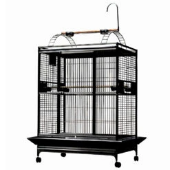 Play Top Bird Cage With 1" Bar Spacing - Black (48"x36"x76")