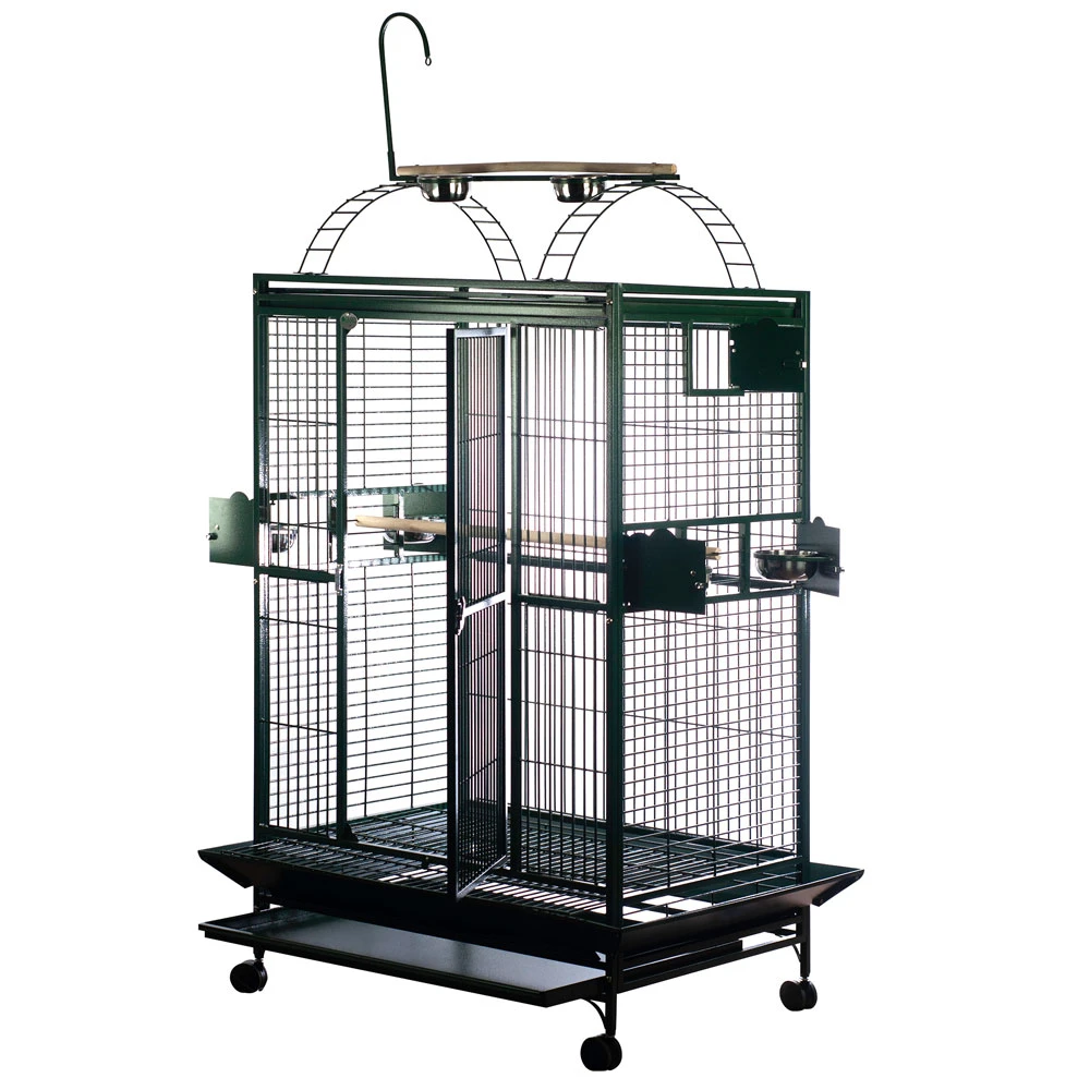 Play Top Bird Cage With 1" Bar Spacing - Green (40"x30"75") 4 Play Top Bird Cage With 1" Bar Spacing - Green (40"x30"75") - Image 2