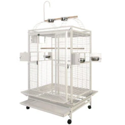 Play Top Bird Cage With 1" Bar Spacing - White (36"x28"x66") -Bird Supply Store play top bird cage with 1 bar spacing white 36 x28 x66 93