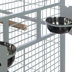 Play Top Bird Cage With 1" Bar Spacing - White (40"x30"75") -Bird Supply Store play top bird cage with 1 bar spacing white 40 x30 75 89