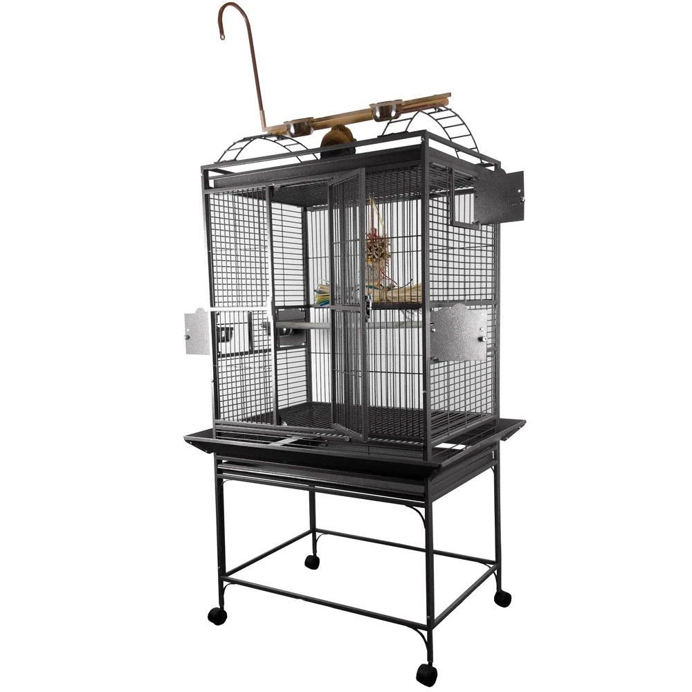 Play Top Bird Cage With 5/8" Bar Spacing - Black (32"x23"x66") 2 Play Top Bird Cage With 5/8" Bar Spacing - Black (32"x23"x66")