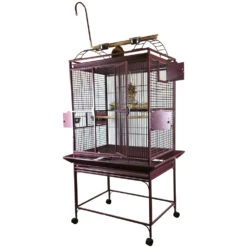 Play Top Bird Cage With 5/8" Bar Spacing - Burgundy (32"x23"x66")